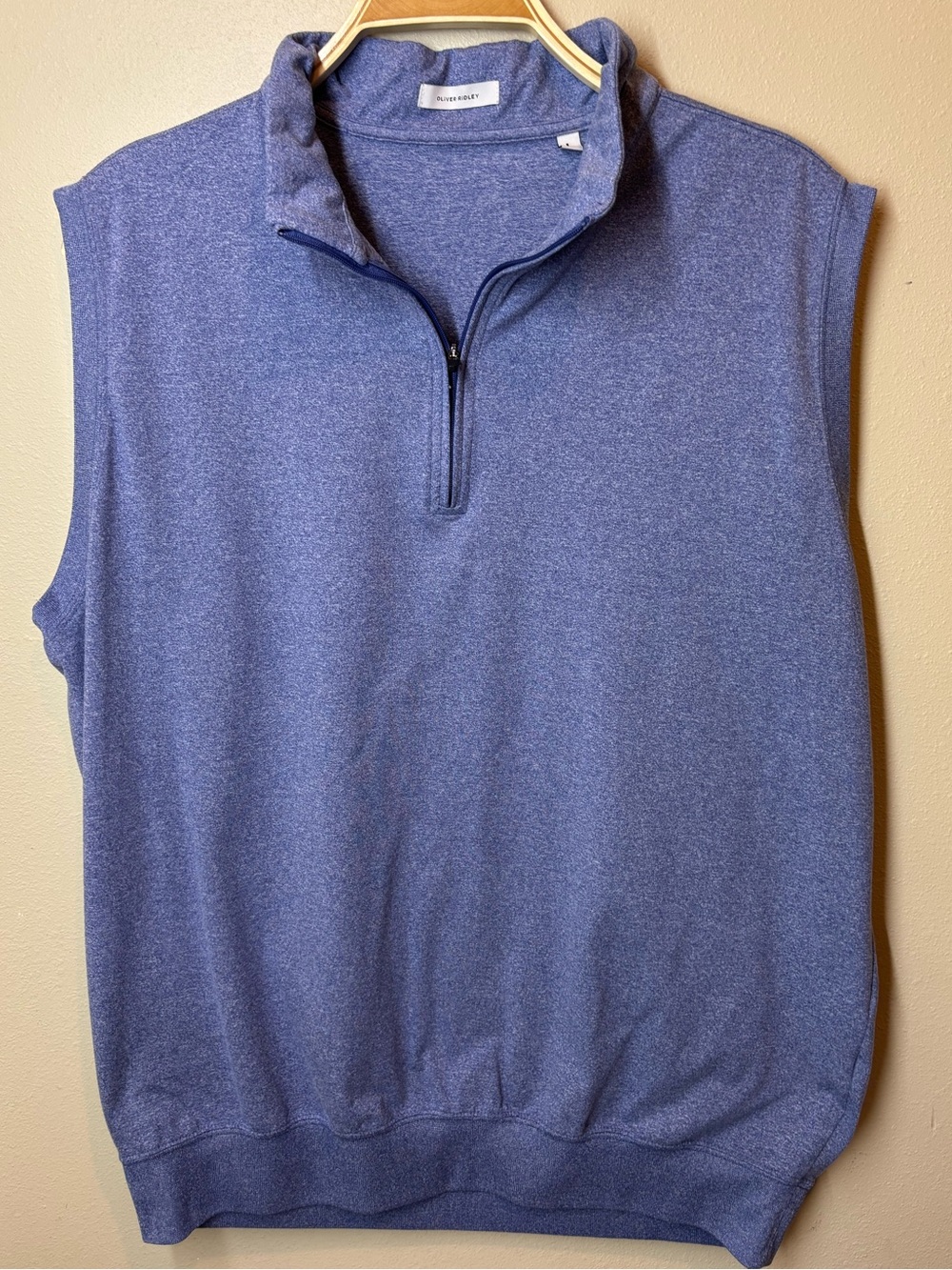Oliver Ridley Quarter-Zip performance Vest - Blue, large, golf